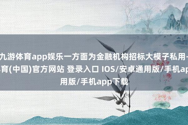 九游体育app娱乐一方面为金融机构招标大模子私用-九游体育(中国)官方网站 登录入口 IOS/安卓通用版/手机app下载